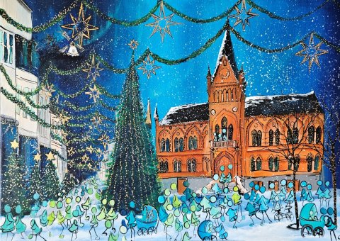 Julemaleri af barndommens gader i Vejle