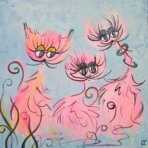 Pink Party Cats